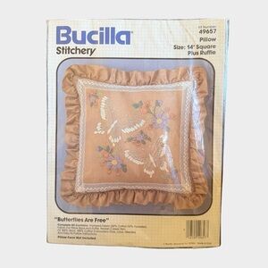 Take 50% off Bucilla Butterflies Are Free Needlepoint Pillow Kit Cottagecore